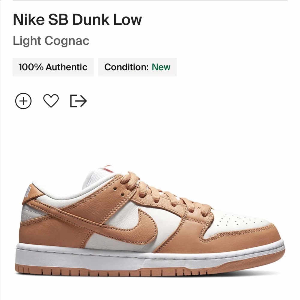 Nike SB Dunk Low in Light Cognac